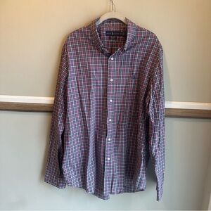 Ralph Lauren 100% Cotton Red Blue Plaid Button Shirt